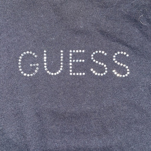 Guess Rhinestone Black Tee Size Small - Picture 2 of 3